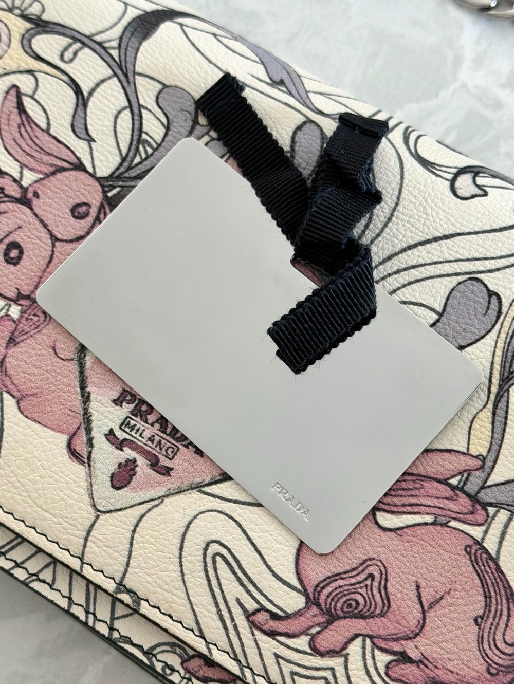 Prada & JAMES JEAN Rabbit Print Chain Crossbody Bag - Picture 11 of 15